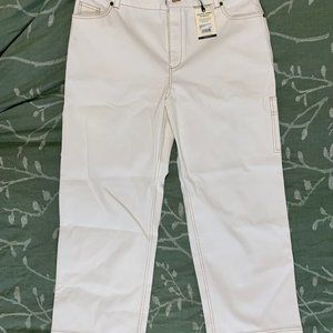 Organic Bedford Cord Carpenter Pant, White, Size 12